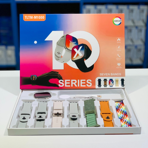 TLTM M1000 Series 10 Smart Watch – 2.1″ Super AMOLED Display, 7-in-1 Straps, Bluetooth Calling, Wireless Charging & Fitness Tracker