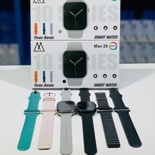 MAX 26 Smartwatch Series 10 – (3 Straps) Bluetooth Voice Call | Edge Screen Super AMOLED HD Display