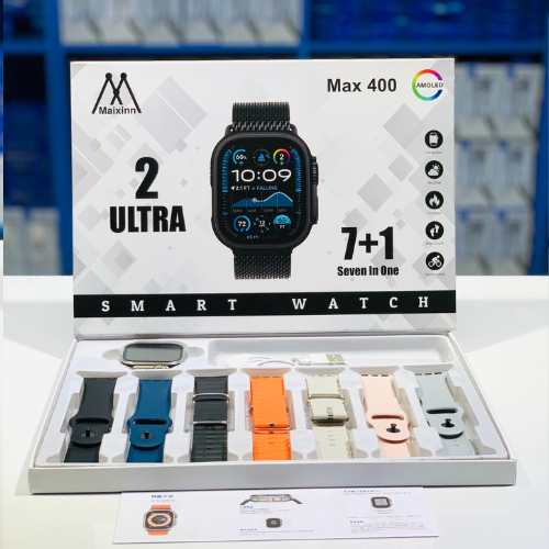 MAX 400 Ultra 2 Smart Watch 7-in-1 | 2.1” HD Display, Bluetooth Calling & 7 Straps | Men & Women Multifunction Smartwatch