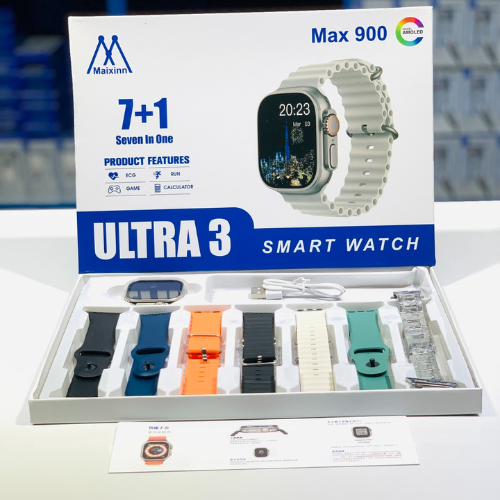 MAX 900 Ultra 2 Smart Watch 7-in-1 | 2.1” HD Display, Bluetooth Calling & 7 Straps | Men & Women Multifunction Smartwatch
