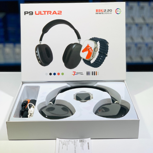 P9 Ultra 2 Headphones with Smart Ultra Watch – 7 Straps | Best Gift for Boys & Girls