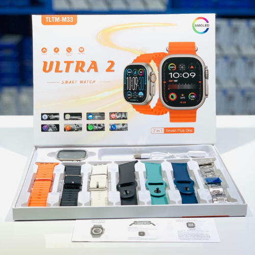 TLTM-M33 Ultra 2 Smart Watch 7-in-1 | 2.1” HD Display, Bluetooth Calling & 7 Straps | Men & Women Multifunction Smartwatch