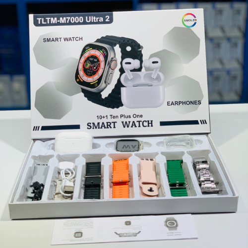 M7000 Ultra 2 Smart Watch – 7-in-1 Straps + AirPods Combo | High-Quality Smartwatch