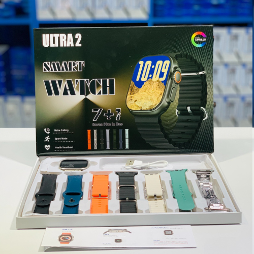 Ultra 2 Smart Watch 7-in-1 | 2.1” HD Display, Bluetooth Calling & 7 Straps | Men & Women Multifunction Smartwatch