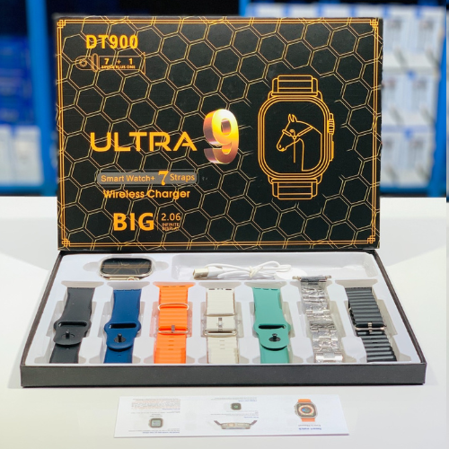 DT 900 Ultra Smart Watch 7-in-1 | 2.1” HD Display, Bluetooth Calling & 7 Straps | Men & Women Multifunction Smartwatch