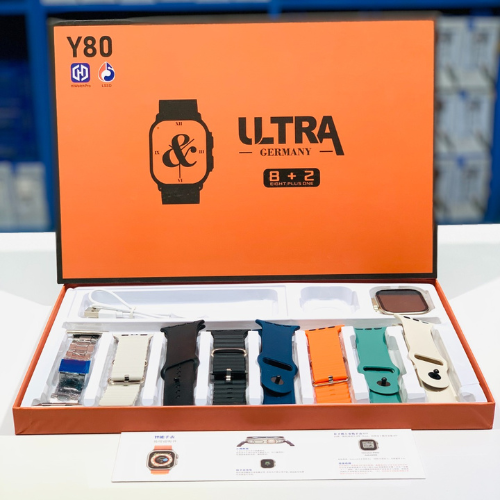 Y80 Ultra Watch 7-in-1 – 49mm Big Display, Wireless Charging, Bluetooth Calling, Premium Metal Strap | For Boys & Girls