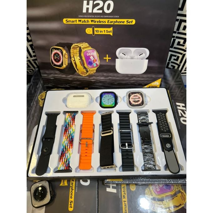 H20 Ultra Smart Watch With 7in1 Straps & Airpods - 7in1 Smart Watch With Airpods - high quility